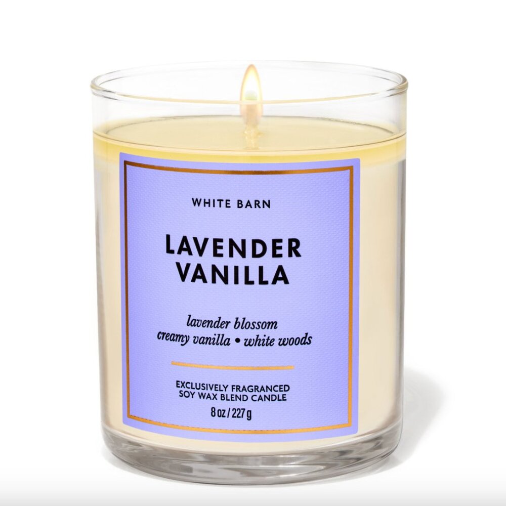 White Barn Lavender Vanilla Single Wick Candle - 8 oz., NEW